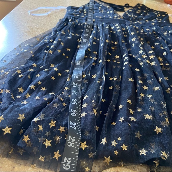 NWOT Lulus Favorite Moment Gold and Black Star Print Skater Dress - Picture 13 of 15